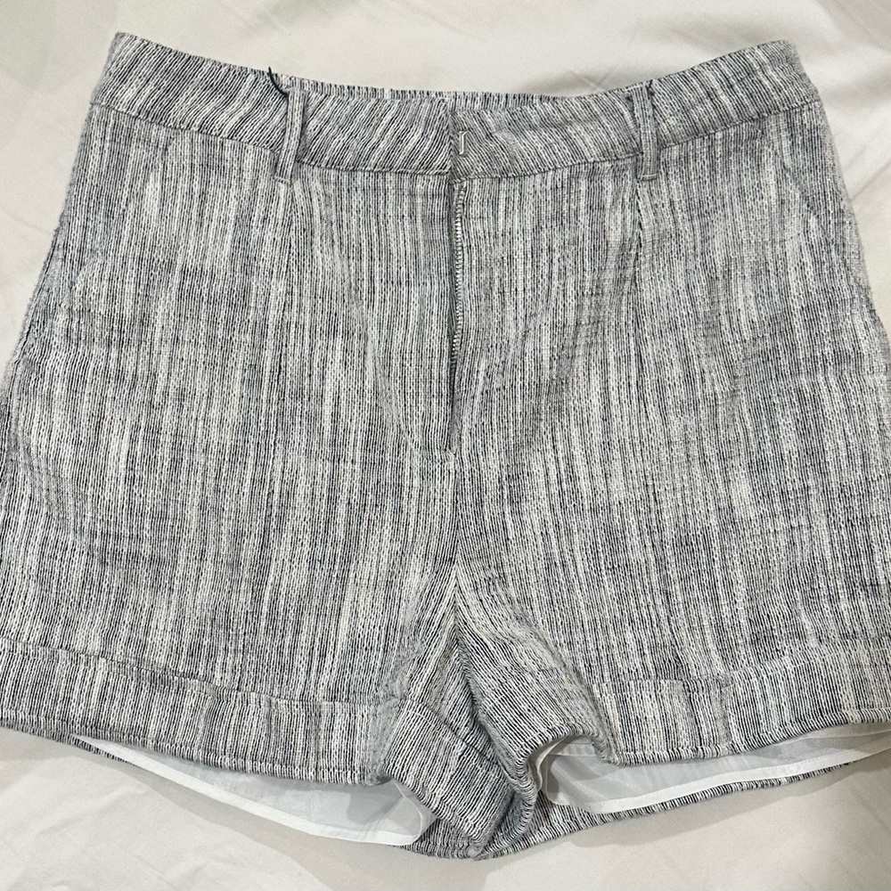 Cinq a Sept Galena tweed shorts, Women's Gray Striped, lined high rise